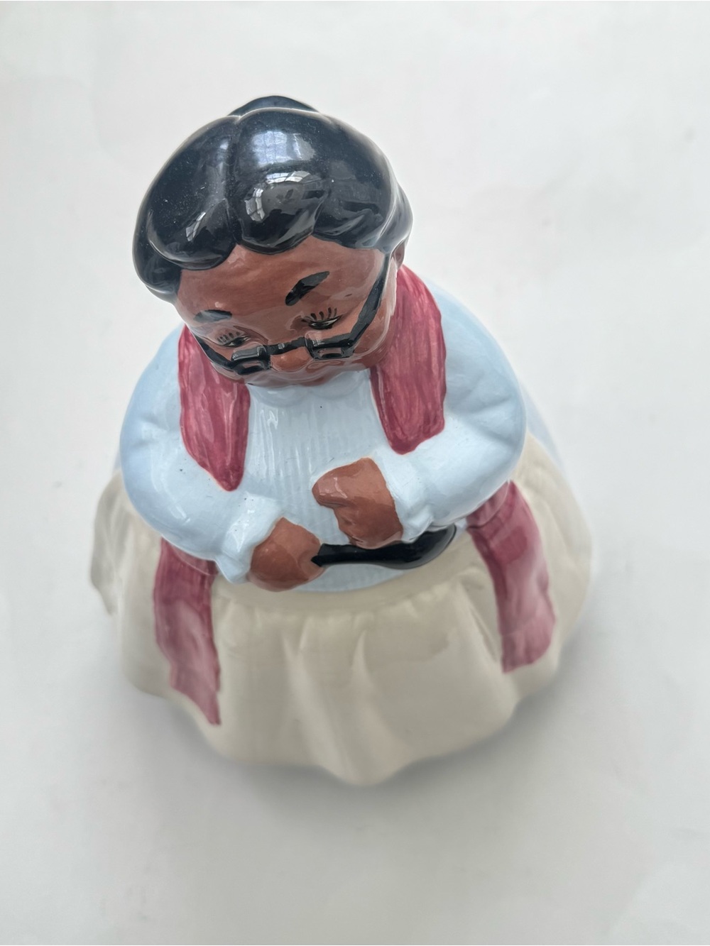 Vintage Hand Painted Ceramic Grandma Cookie Jar Signed VB 2003 Kitchen Decor 10"